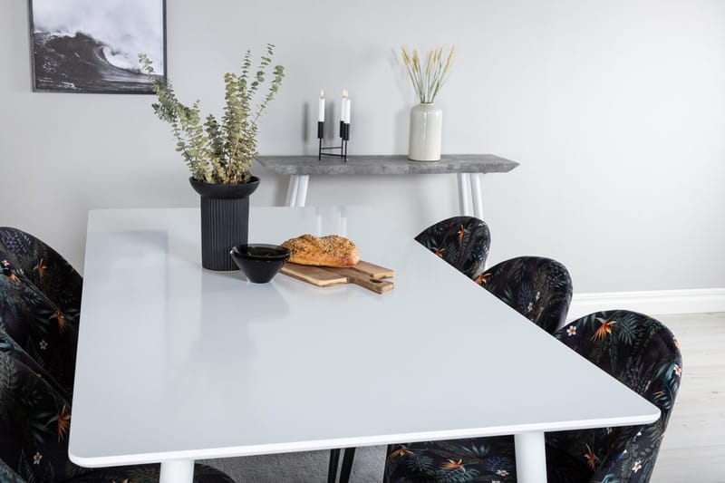 Rektangulär matgrupp Venture Home Svart Vit 6st - Huonekalut - Pöytä & ruokailuryhmä - Ruokailuryhmä