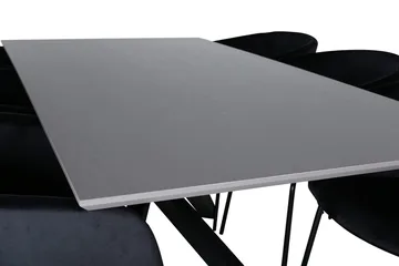 Rektangulär matgrupp Venture Home Svart - Huonekalut - Pöytä & ruokailuryhmä - Ruokailuryhmä