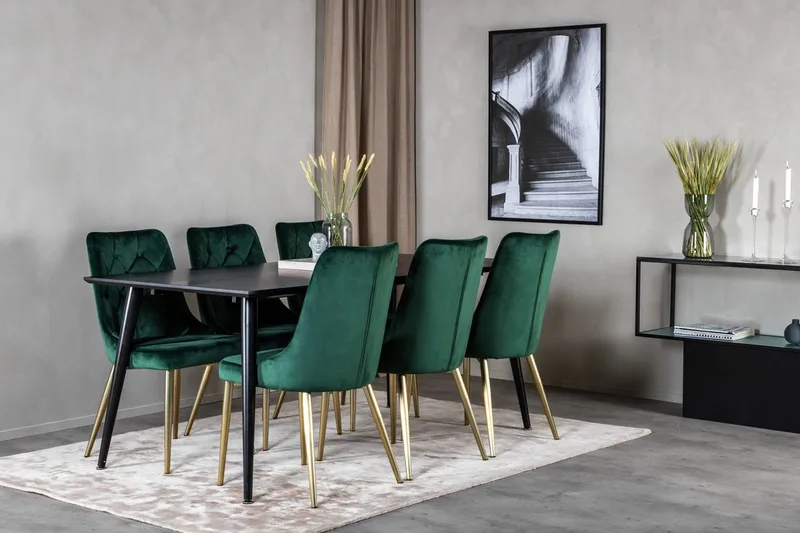 Rektangulär matgrupp Venture Home Svart