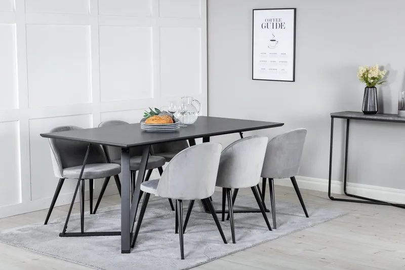 Rektangulär matgrupp Venture Home Svart