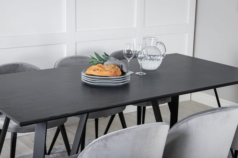 Rektangulär matgrupp Venture Home Svart - Huonekalut - Pöytä & ruokailuryhmä - Ruokailuryhmä