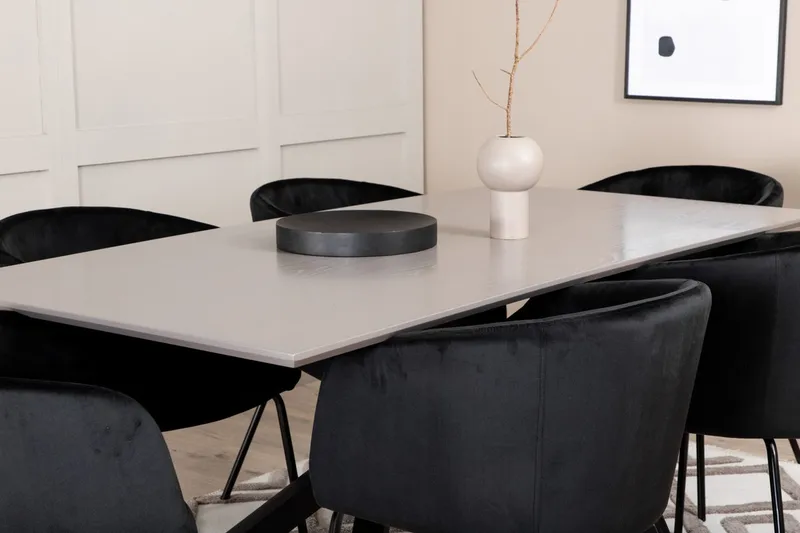 Rektangulär matgrupp Venture Home Svart - Huonekalut - Pöytä & ruokailuryhmä - Ruokailuryhmä