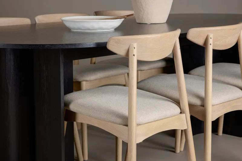 Rektangulär matgrupp Venture Home Svart - Huonekalut - Pöytä & ruokailuryhmä - Ruokailuryhmä