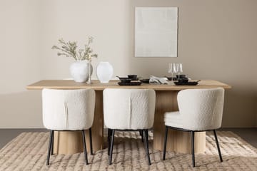 Rektangulär matgrupp Venture Home Vit Beige 6st - Huonekalut - Pöytä & ruokailuryhmä - Ruokailuryhmä