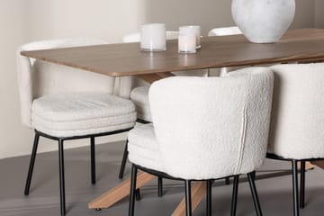 Rektangulär matgrupp Venture Home Vit Mocka 6st - Huonekalut - Pöytä & ruokailuryhmä - Ruokailuryhmä