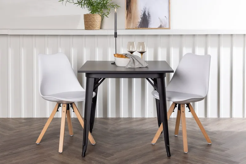 Rektangulär matgrupp Venture Home Vit Svart 2st