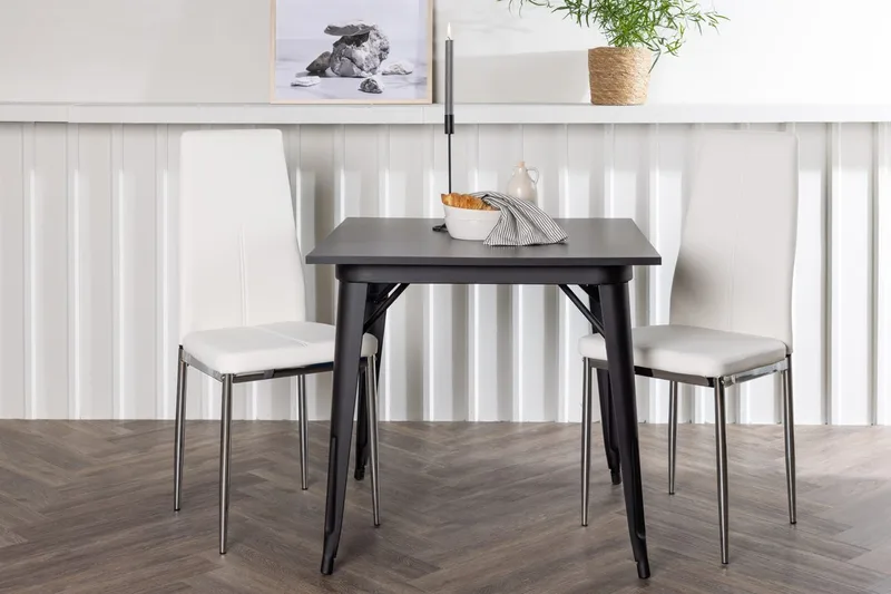 Rektangulär matgrupp Venture Home Vit Svart 2st