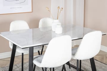 Rektangulär matgrupp Venture Home Vit Svart 4st - Huonekalut - Pöytä & ruokailuryhmä - Ruokailuryhmä