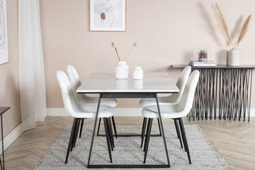 Rektangulär matgrupp Venture Home Vit Svart 4st - Huonekalut - Pöytä & ruokailuryhmä - Ruokailuryhmä