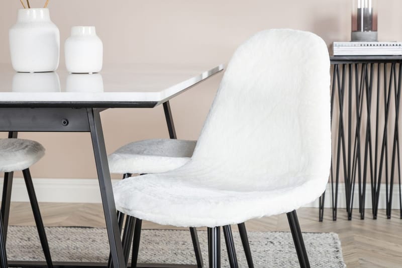 Rektangulär matgrupp Venture Home Vit Svart 4st - Huonekalut - Pöytä & ruokailuryhmä - Ruokailuryhmä