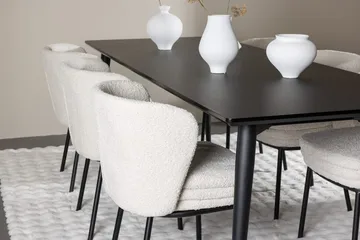 Rektangulär matgrupp Venture Home Vit Svart 6st - Huonekalut - Pöytä & ruokailuryhmä - Ruokailuryhmä