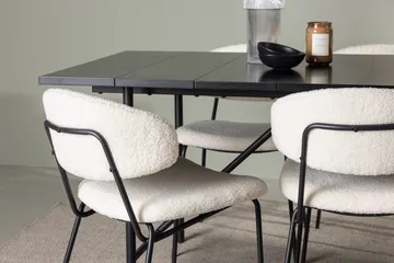 Rektangulär matgrupp Venture Home Vit Svart 6st - Huonekalut - Pöytä & ruokailuryhmä - Ruokailuryhmä