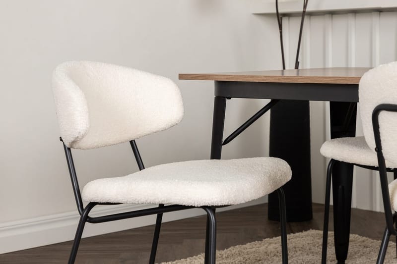 Rektangulär matgrupp Venture Home Vit Valnöt 4st - Huonekalut - Pöytä & ruokailuryhmä - Ruokailuryhmä