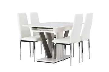 Rektangulär matgrupp Venture Home Vit Vit 4st - Huonekalut - Pöytä & ruokailuryhmä - Ruokailuryhmä
