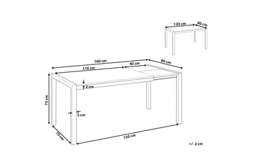 Renton Ruokapöytä Jatkettava 120-160x80 cm - Musta - Huonekalut - Pöytä & ruokailuryhmä - Ruokapöydät & keittiön pöydät