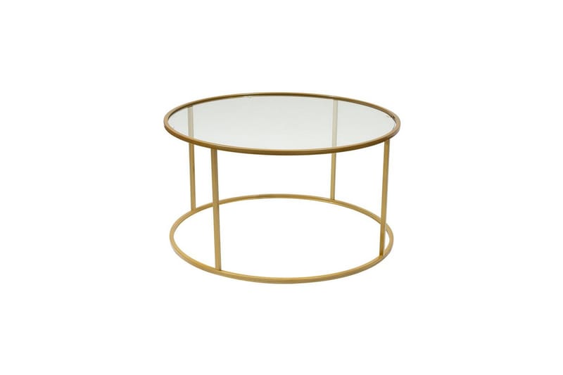 Retzow Sohvapöytä 80 cm, Keltainend/Läpinäkyvä