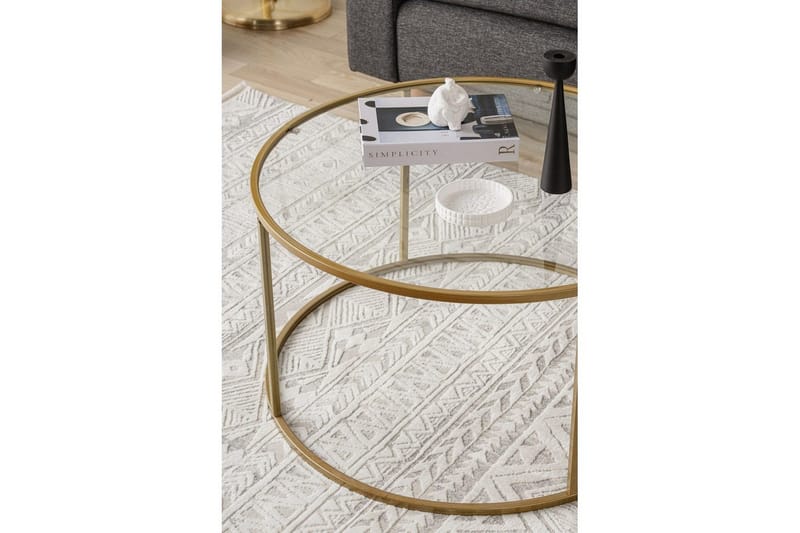 Retzow Sohvapöytä 80 cm - Keltainend/Läpinäkyvä - Huonekalut - Pöytä & ruokailuryhmä - Sohvapöytä