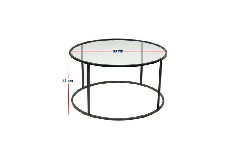 Retzow Sohvapöytä 80 cm - Musta - Huonekalut - Pöytä & ruokailuryhmä - Sohvapöytä