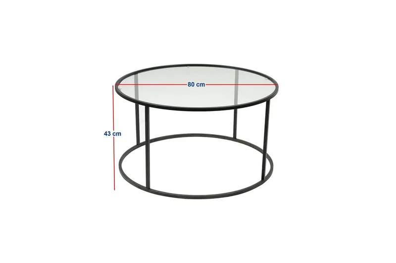 Retzow Sohvapöytä 80 cm - Musta - Huonekalut - Pöytä & ruokailuryhmä - Sohvapöytä