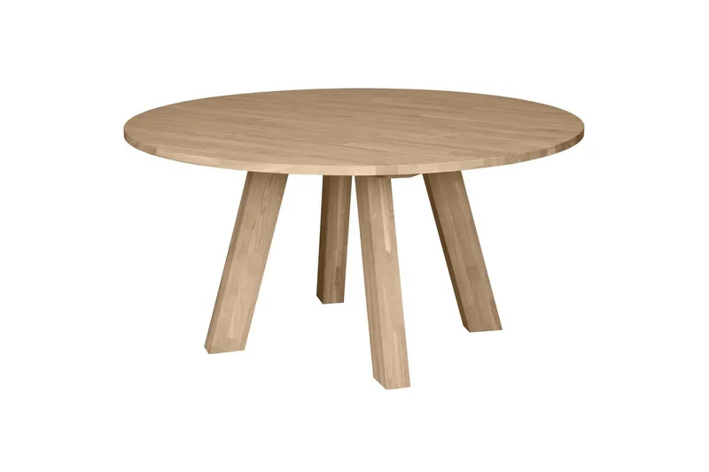 Rhonda pyöreä ruokapöytä 150 cm tammipöytälevyllä, Beige