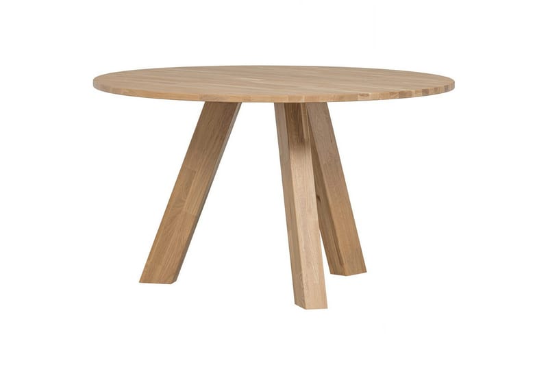 Rhonda pyöreä ruokapöytä 129 cm tammipöytälevyllä, Beige