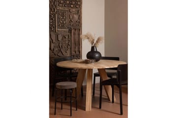 Rhonda pyöreä ruokapöytä 129 cm tammipöytälevyllä - Beige - Huonekalut - Pöytä & ruokailuryhmä - Ruokapöydät & keittiön pöydät