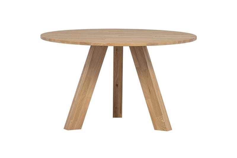 Rhonda pyöreä ruokapöytä 129 cm tammipöytälevyllä - Beige - Huonekalut - Pöytä & ruokailuryhmä - Ruokapöydät & keittiön pöydät