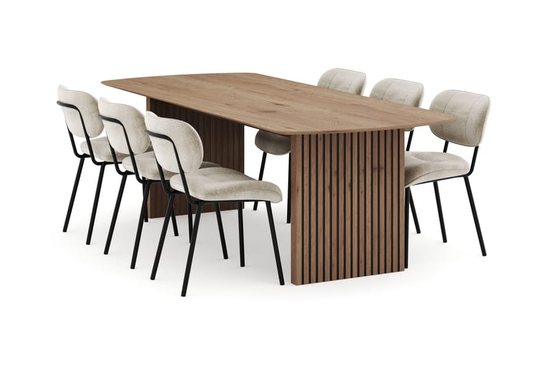 Richeto Ruokailuryhmä 240 cm ja 6 Cyana Tuolia, Luonnollinen viimeistely