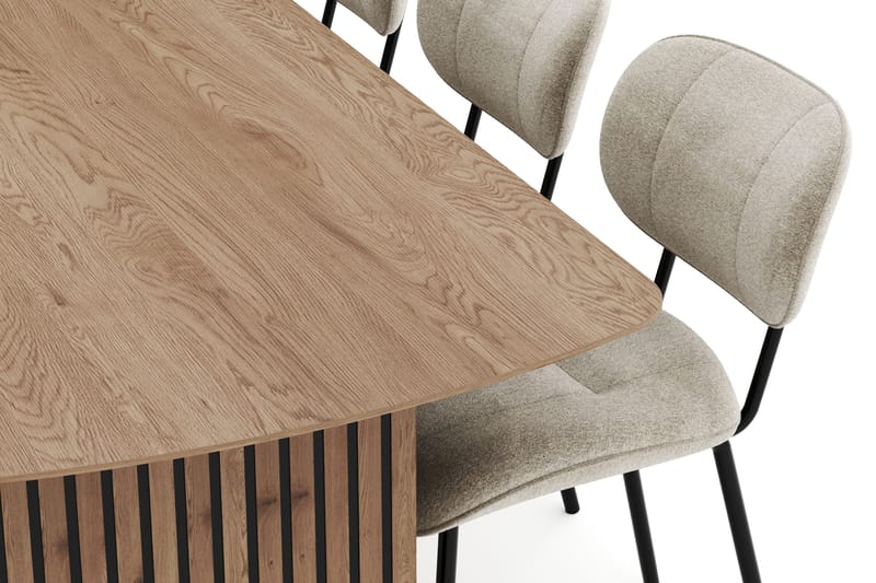 Richeto Ruokailuryhmä 240 cm ja 6 Cyana Tuolia - Luonnollinen viimeistely - Huonekalut - Pöytä & ruokailuryhmä - Ruokailuryhmä