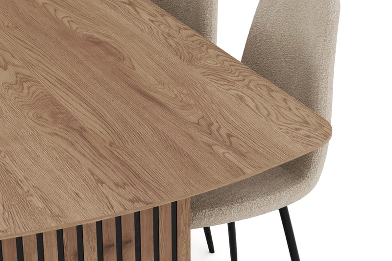 Richeto Ruokailuryhmä 240 cm ja 6 Polar Tuolia - Luonnollinen viimeistely - Huonekalut - Pöytä & ruokailuryhmä - Ruokailuryhmä