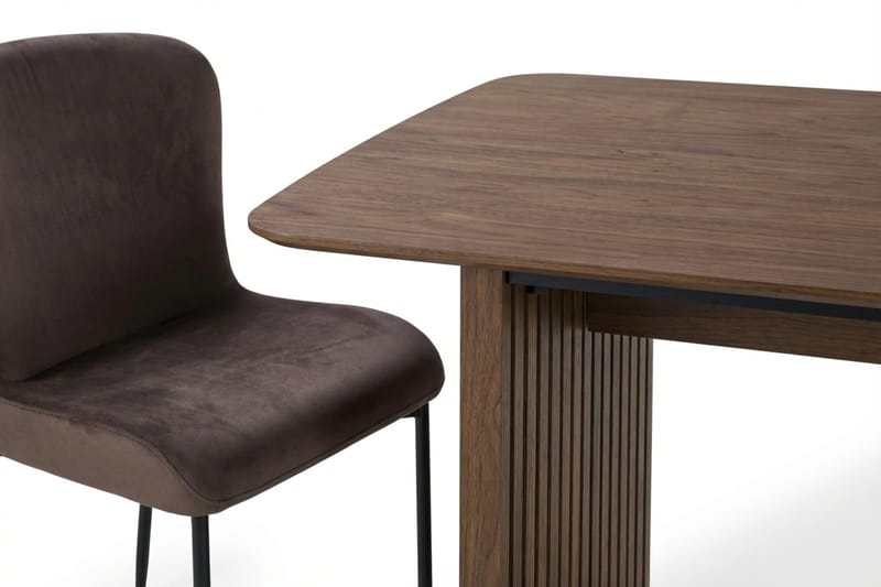 Richeto-ruokailuryhmä savustettu tammi 210 cm, 6 Elsie-ruokatuolia - Savustettu tammi/ruskea - Huonekalut - Pöytä & ruokailuryhmä - Ruokailuryhmä