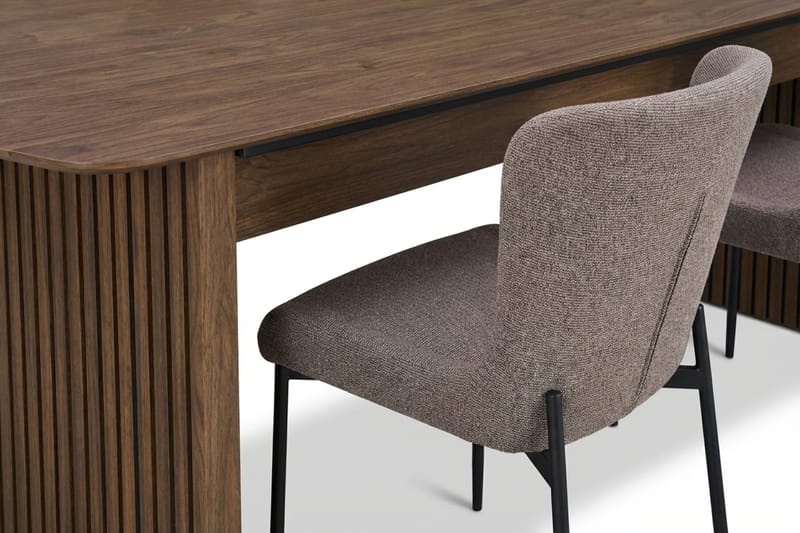 Richeto-ruokailuryhmä savustettu tammi 240 cm, 6 Elsie-ruokatuolia - Savustettu tammi/harmaa - Huonekalut - Pöytä & ruokailuryhmä - Ruokailuryhmä