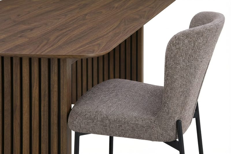 Richeto Ruokailuryhmä Savutammi 210 cm ja 6 Elsie Ruokatuolia - Savutammi/Harmaa - Huonekalut - Pöytä & ruokailuryhmä - Ruokailuryhmä