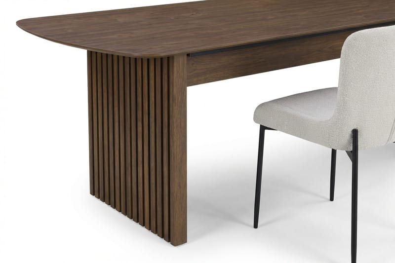 Richeto Ruokailuryhmä Savutammi 210 cm ja 6 Elsie Ruokatuolia - Savutammi/Valkoinen - Huonekalut - Pöytä & ruokailuryhmä - Ruokailuryhmä