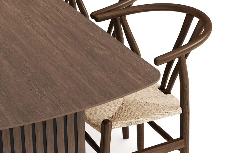 Richeto Ruokailuryhmä Savutammi 240 cm ja 6 Dastoori Tuolia - Savustettu tammi - Huonekalut - Pöytä & ruokailuryhmä - Ruokailuryhmä