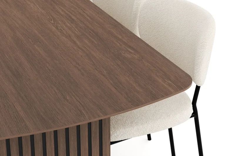 Richeto Ruokailuryhmä Savutammi 240 cm ja 6 Gemmiano Tuolia - Savustettu tammi - Huonekalut - Pöytä & ruokailuryhmä - Ruokailuryhmä