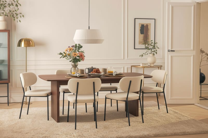 Richeto Ruokailuryhmä Savutammi 240 cm ja 6 Gemmiano Tuolia - Savustettu tammi - Huonekalut - Pöytä & ruokailuryhmä - Ruokailuryhmä