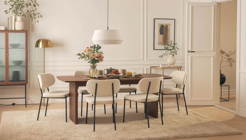 Richeto Ruokailuryhmä Savutammi 240 cm ja 6 Gemmiano Tuolia - Savustettu tammi - Huonekalut - Pöytä & ruokailuryhmä - Ruokailuryhmä