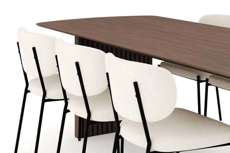 Richeto Ruokailuryhmä Savutammi 240 cm ja 6 Gemmiano Tuolia - Savustettu tammi - Huonekalut - Pöytä & ruokailuryhmä - Ruokailuryhmä