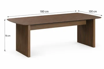 Richeto-ruokapöytä, savustettu tammi, 180 cm - Ruskea/uurrettu - Huonekalut - Pöytä & ruokailuryhmä - Ruokapöydät & keittiön pöydät