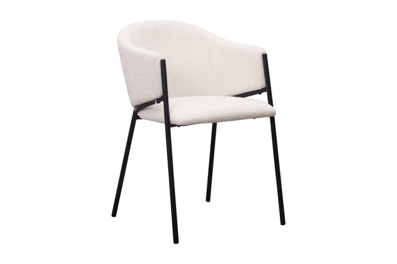 Richeto Ruokapöytä 210 cm 6 Filip Ruokatuolilla - Luonnollinen viimeistely / Valkoinen Bouclé - Huonekalut - Pöytä & ruokailuryhmä - Ruokailuryhmä