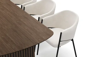Richeto-ruokapöytä 210 cm ja 6 Filip-ruokatuolia - Savustettu tammi - Huonekalut - Pöytä & ruokailuryhmä - Ruokailuryhmä