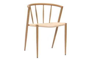 Richeto-ruokapöytä 210 cm ja 6 Winston-ruokatuolia - Luonnollinen viimeistely / Beige / Metallijalat tammi - Huonekalut - Pöytä & ruokailuryhmä - Ruokailuryhmä