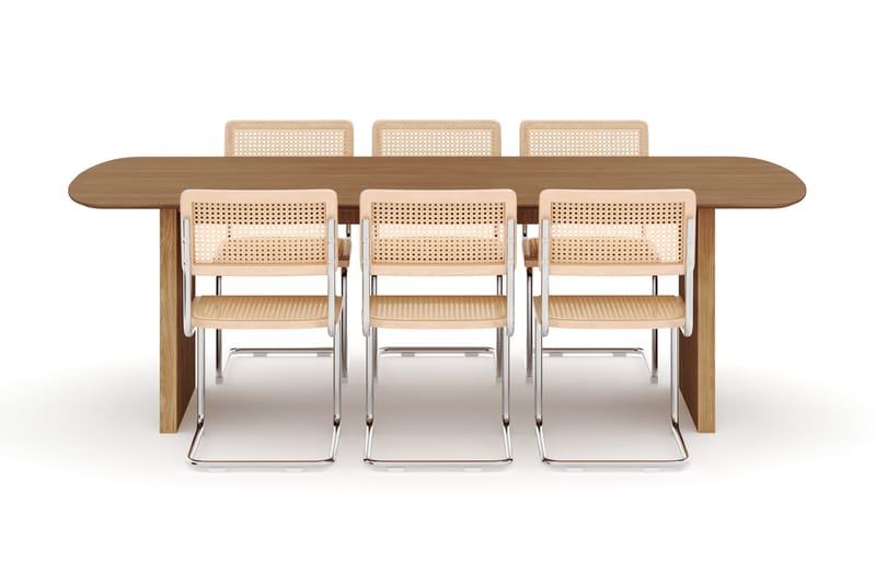 Richeto Ruokapöytä 240 cm ja 6 kpl Build Matkplolar - Luonnollinen viimeistely - Huonekalut - Pöytä & ruokailuryhmä - Ruokailuryhmä