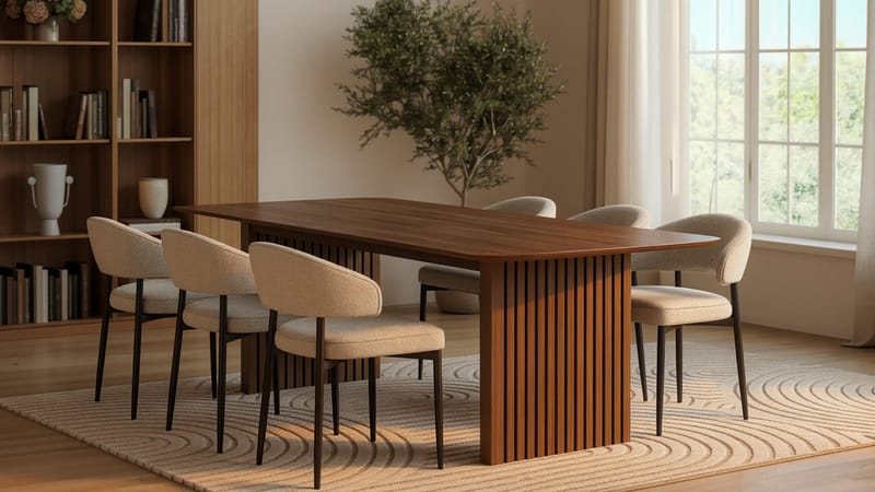 Richeto Ruokapöytä 240 cm ja 6 Sawako Tuolia - Tammi - Huonekalut - Pöytä & ruokailuryhmä - Ruokailuryhmä