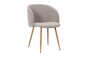 Richeto-ruokapöytä 240 cm ja 8 Greya-ruokatuolia käsinojilla - Luonnollinen viimeistely / Greige bouclé / metallijalat, tammi - Huonekalut - Pöytä & ruokailuryhmä - Ruokailuryhmä