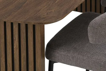 Richeto-ruokapöytä savutammea 240 cm ja 6 Sawako Greige -tuolia - Savustettu tammi - Huonekalut - Pöytä & ruokailuryhmä - Ruokailuryhmä