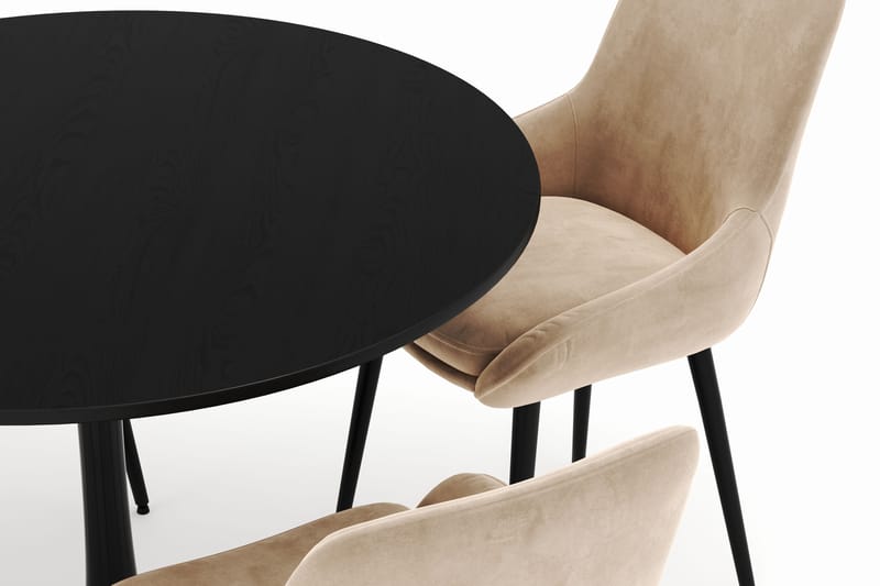 Ringstad Pyöreä Ruokailuryhmä 100cm 4 Alsarp Ruokatuolilla - Musta - Huonekalut - Pöytä & ruokailuryhmä - Ruokailuryhmä