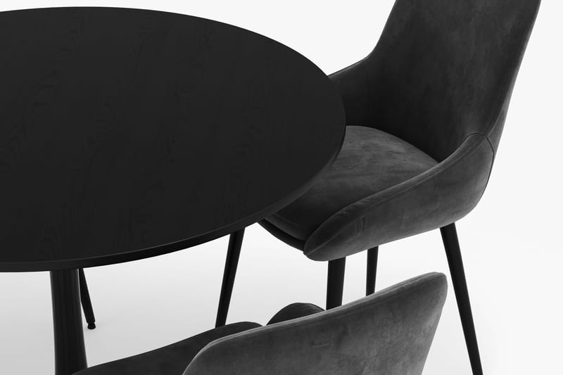 Ringstad Pyöreä Ruokailuryhmä 100cm 4 Alsarp Ruokatuolilla - Musta - Huonekalut - Pöytä & ruokailuryhmä - Ruokailuryhmä