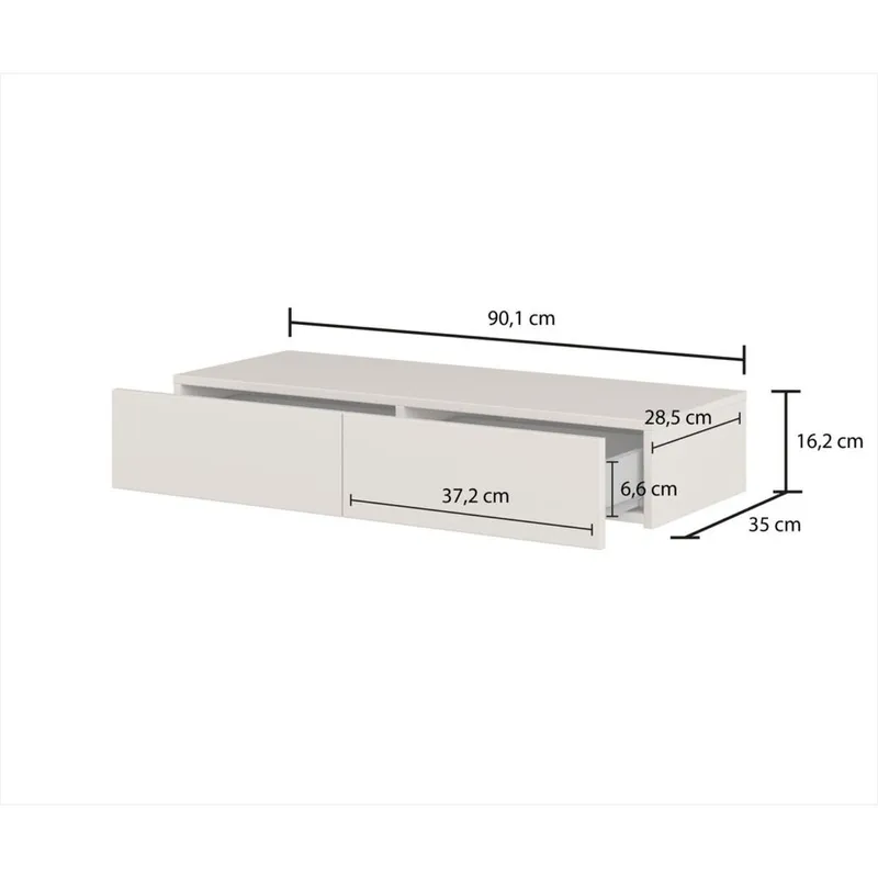 Ripustettava peilipöytä Jukon S kahdella laatikolla - Huonekalut - Pöytä & ruokailuryhmä - Meikki- & kampauspöydät
